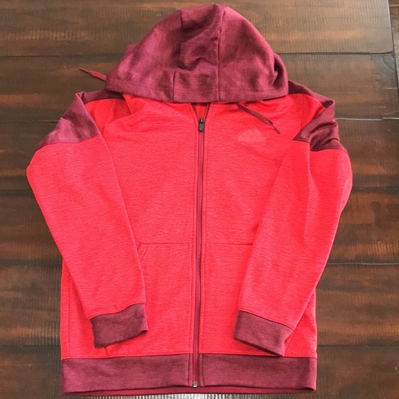 Adidas CLIMAWARM Jacket BQ8723 B1 Red Size Small Hoodie Zip Front EUC Track - Picture 5 of 12